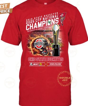 Ohio State Buckeyes Ncaa 2025 Cfp National Champions Scarlet And Gray Forever T-Shirt