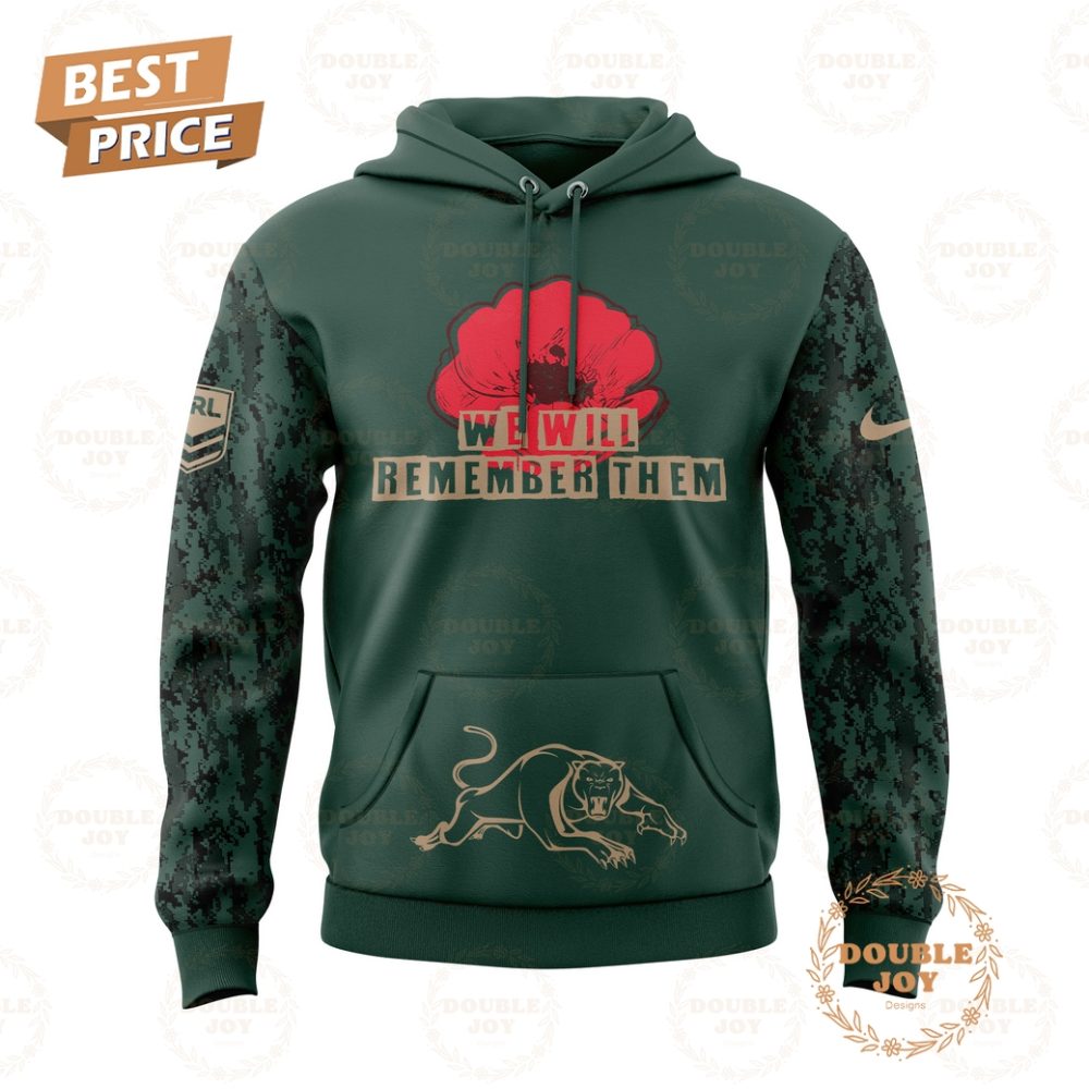 Penrith Panthers We Will Remember Anzac Day Hoodie - Image 2