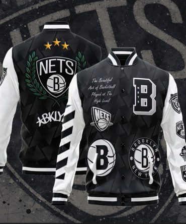 Nba Brooklyn Nets Varsity Jacket, Baseball Jacket V1
