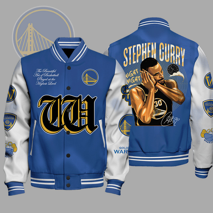 Nba Golden State Warriors Stephen Curry Night Night Varsity Jacket, Baseball Jacket
