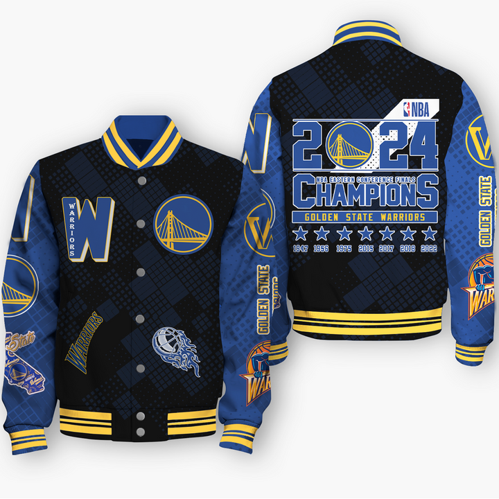 Nba Golden State Warriors Champions Western Conference Varsity Jacket, Baseball Jacket