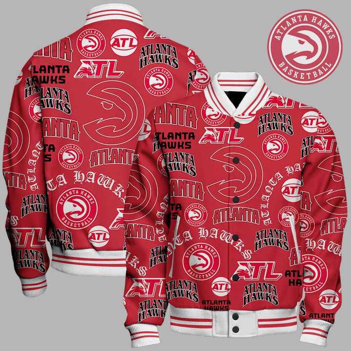 Atlanta Hawks National Basketball Association Varsity Jacket, Baseball Jacket V2