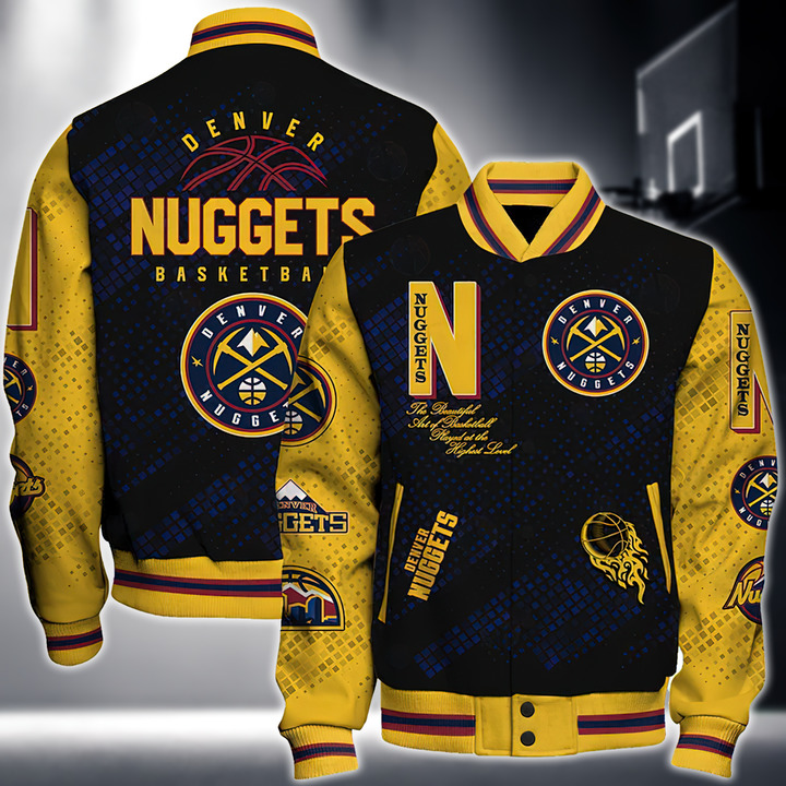 Nba Denver Nuggets National Basketball Association Varsity Jacket, Baseball Jacket V1