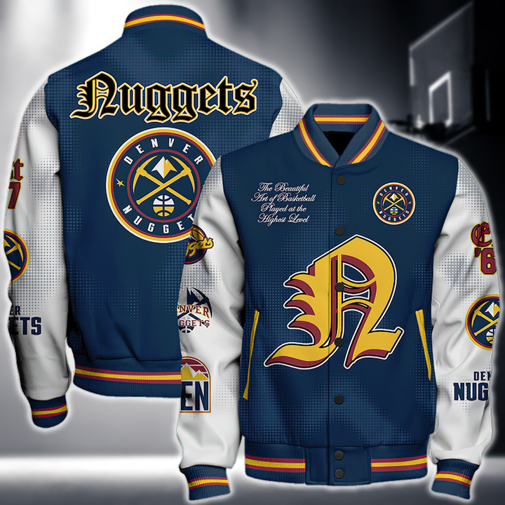 Nba Denver Nuggets National Basketball Association Varsity Jacket, Baseball Jacket V2