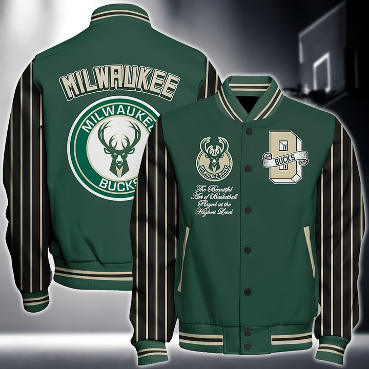 Nba Milwaukee Bucks National Basketball Association Varsity Jacket, Baseball Jacket