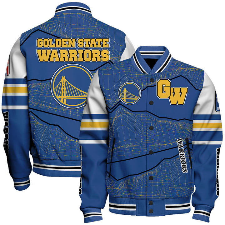 Golden State Warriors Basketball Unique Textures Nba Varsity Jacket, Baseball Jacket