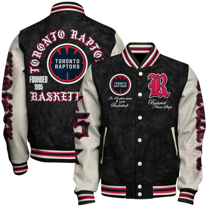 Toronto Raptors Nba Team Logo Sport Pattern Style Varsity Jacket, Baseball Jacket