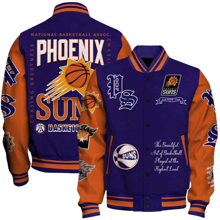 Phoenix Suns - National Basketball Association Print Varsity Jacket, Baseball Jacket
