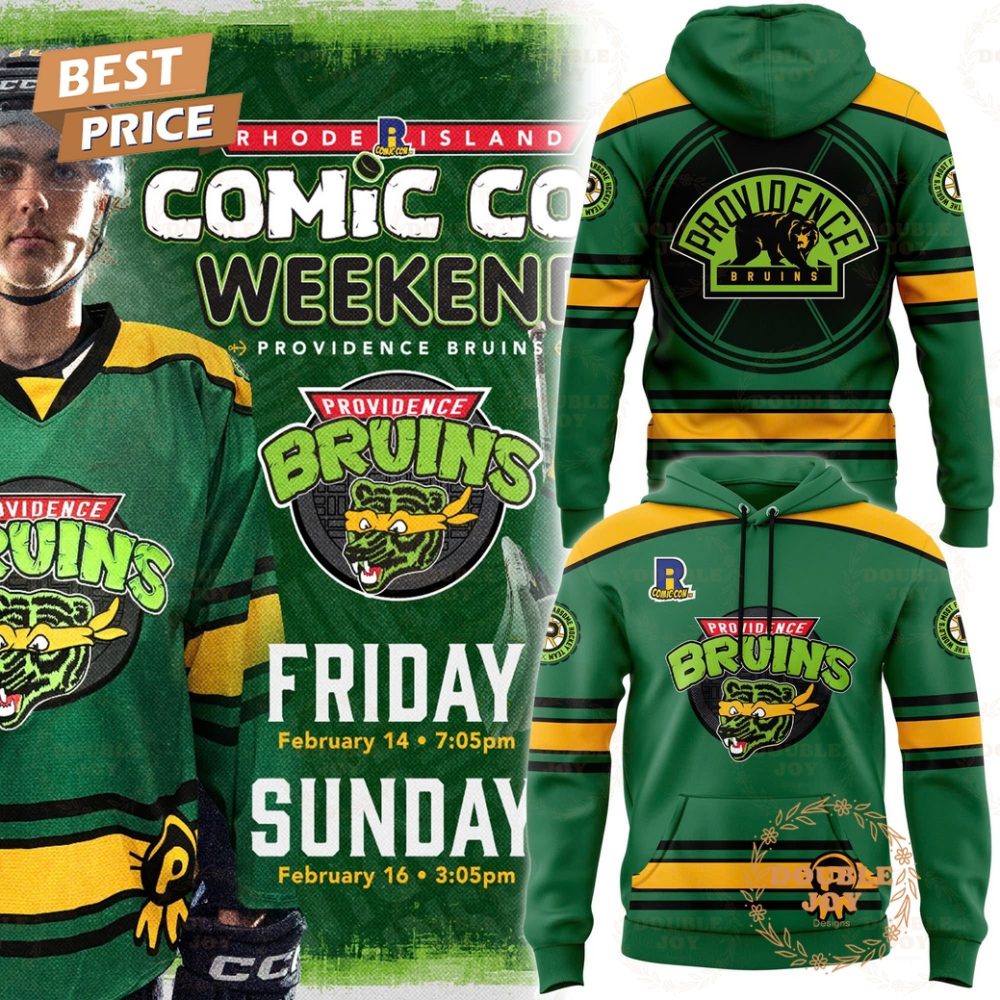 Providence Bruins Turtle Powered Ri Comic Con Weekend New Edition Hoodie