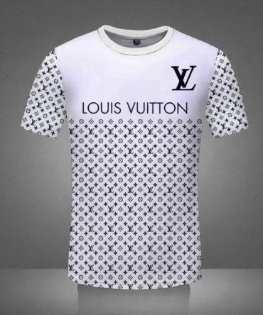 Louis Vuitton Shirt, Louis Vuitton Black Logo White Luxury Brand T-Shirt Gift For Men Women