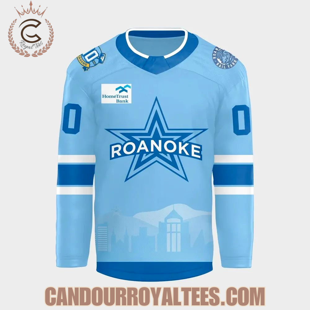 Roanoke Rail Yard Dawgs 2025 Light Blue Hockey Jersey - Image 2