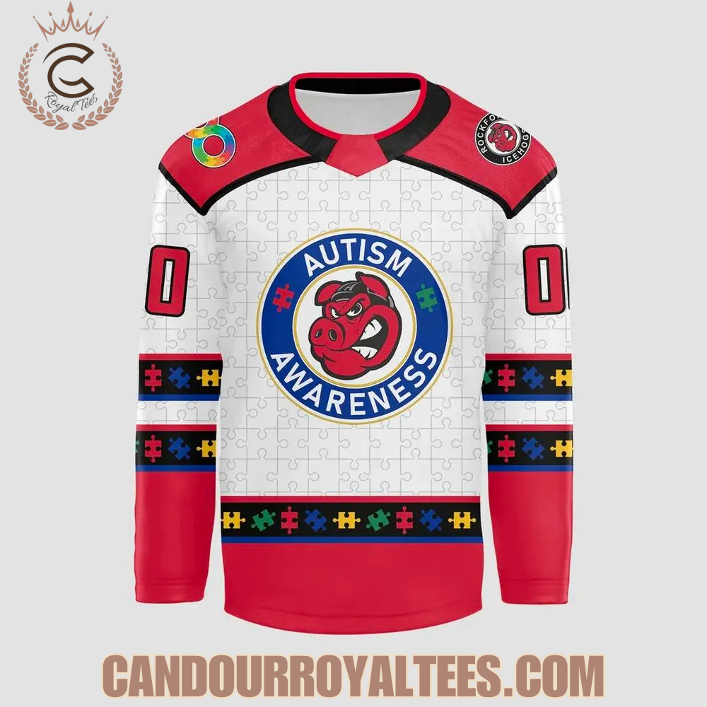 Rockford Icehogs 2026 Autism Awareness Hockey Jersey - Image 2