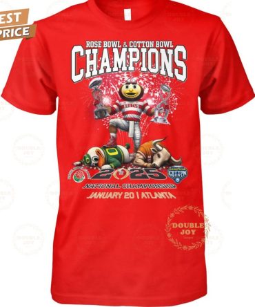 Rose Bowl And Cotton Bowl Champions Ncaa Ohio State Buckeyes 2025 National Championship January 20, Atlanta T-Shirt