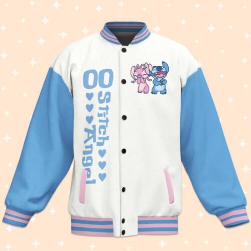 Custom Stitch And Angel Couple Baseball Jackets