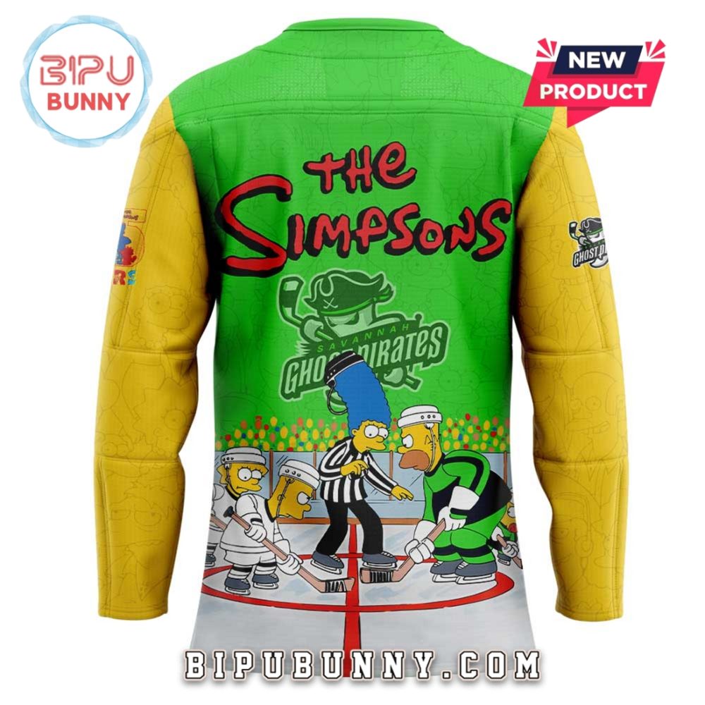 Savannah Ghost Pirates X 35Th The Simpsons Hockey Jersey - Image 3