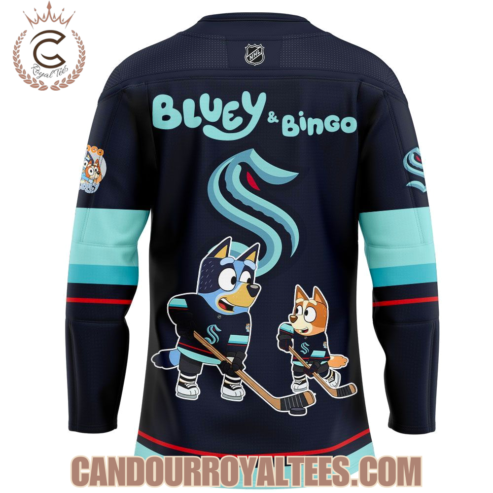 Seattle Kraken Bluey And Bingo Jersey - Image 3