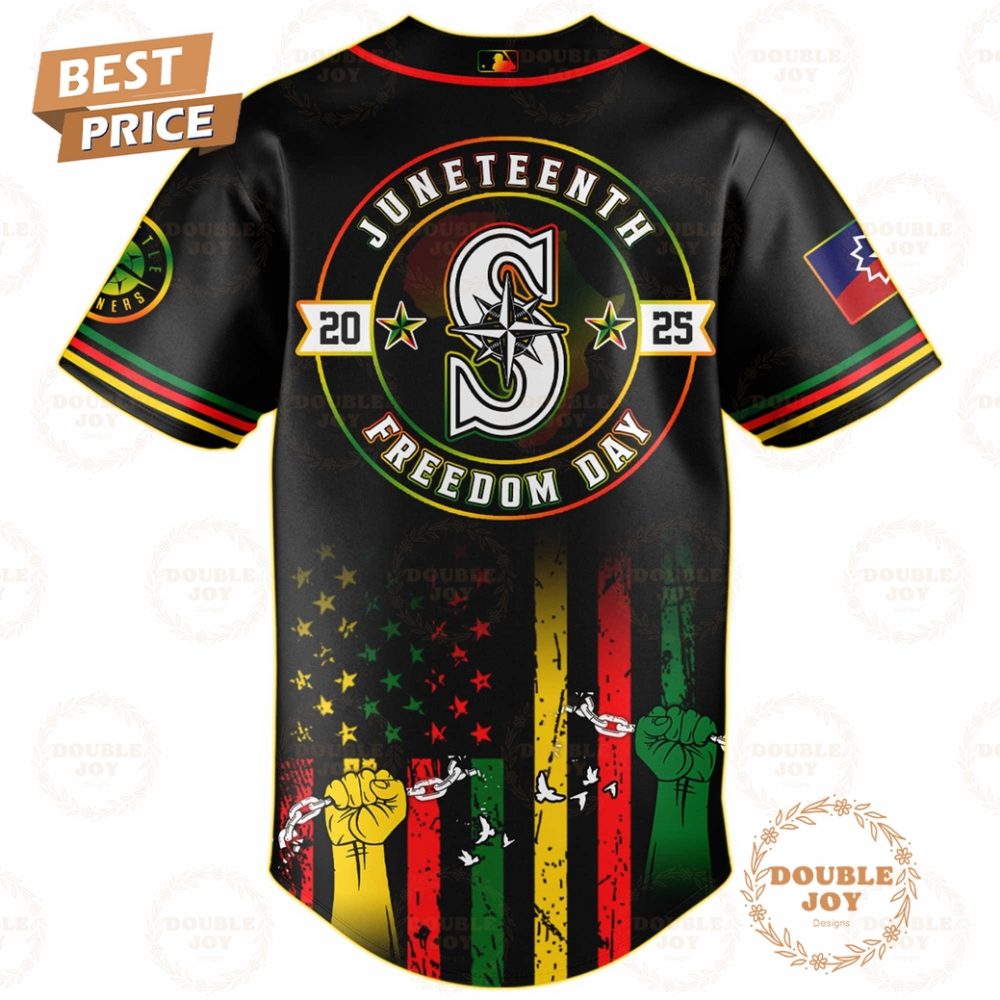Seattle Mariners Juneteenth Freedom Day 2025 Special Edition Baseball Jersey - Image 3