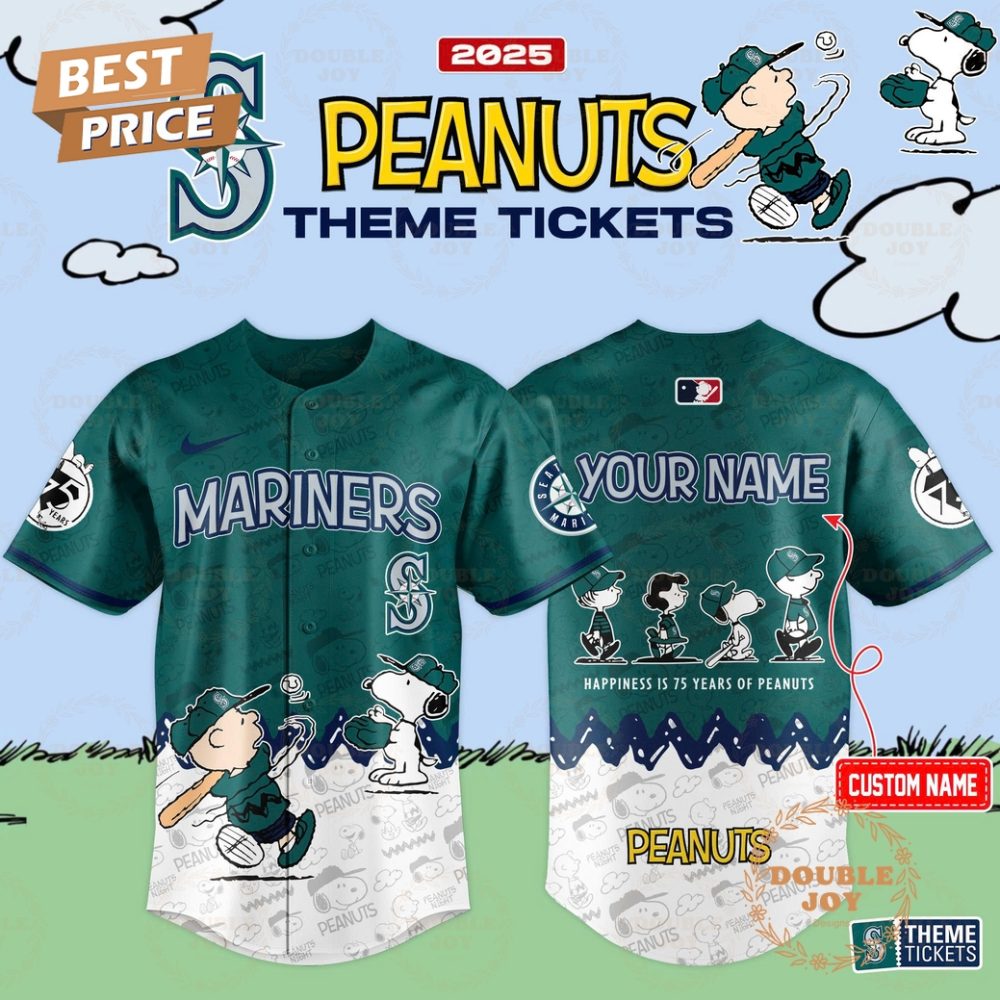 Seattle Mariners Theme Tickets Peanuts 2025 Custom Name Limited Edition Baseball Jersey