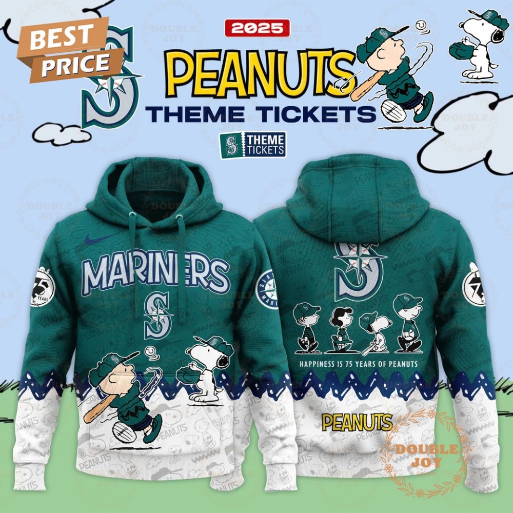Seattle Mariners Theme Tickets Peanuts 2025 Custom Name Limited Edition Hoodie