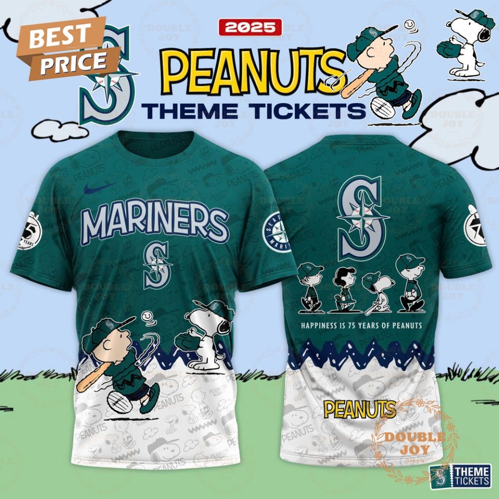 Seattle Mariners Theme Tickets Peanuts 2025 Custom Name Limited Edition Hoodie - Image 2