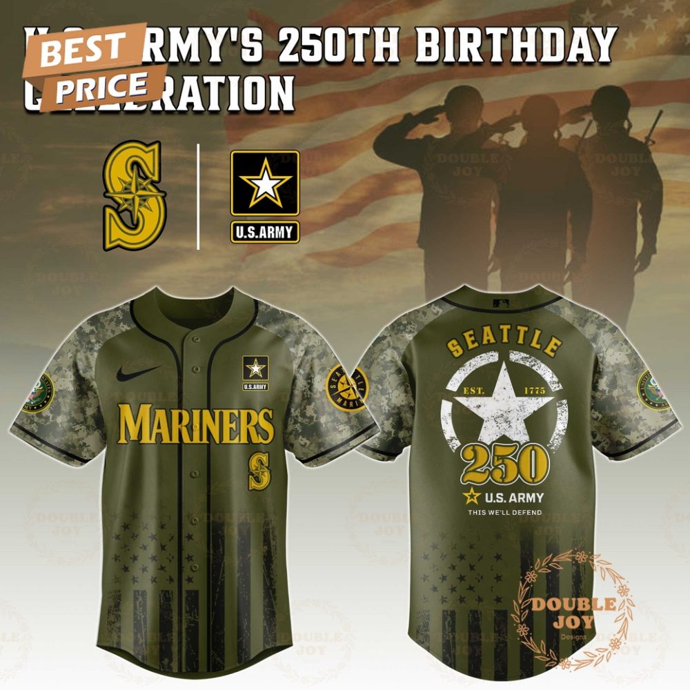 Seattle Mariners U.S. Army'S 250Th Limited Edition Baseball Jersey