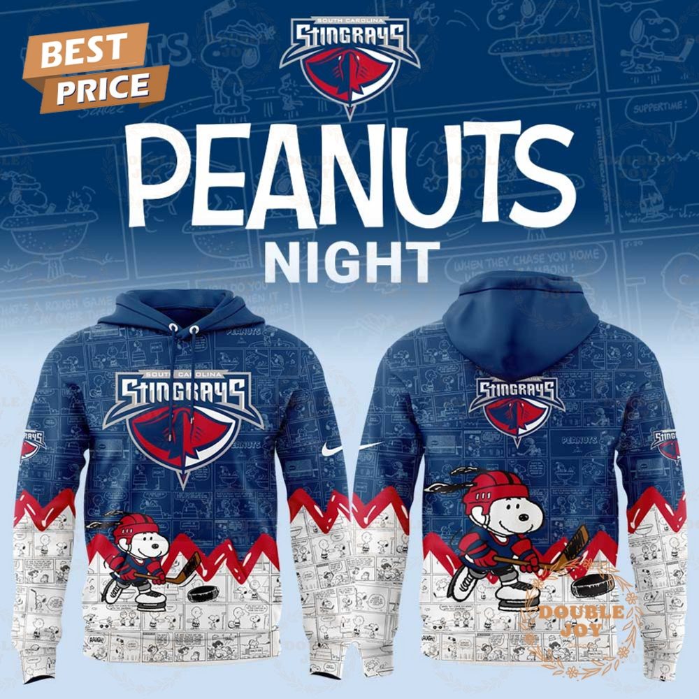 South Carolina Stingrays Peanuts Night 2025 75Th Anniversary Hoodie