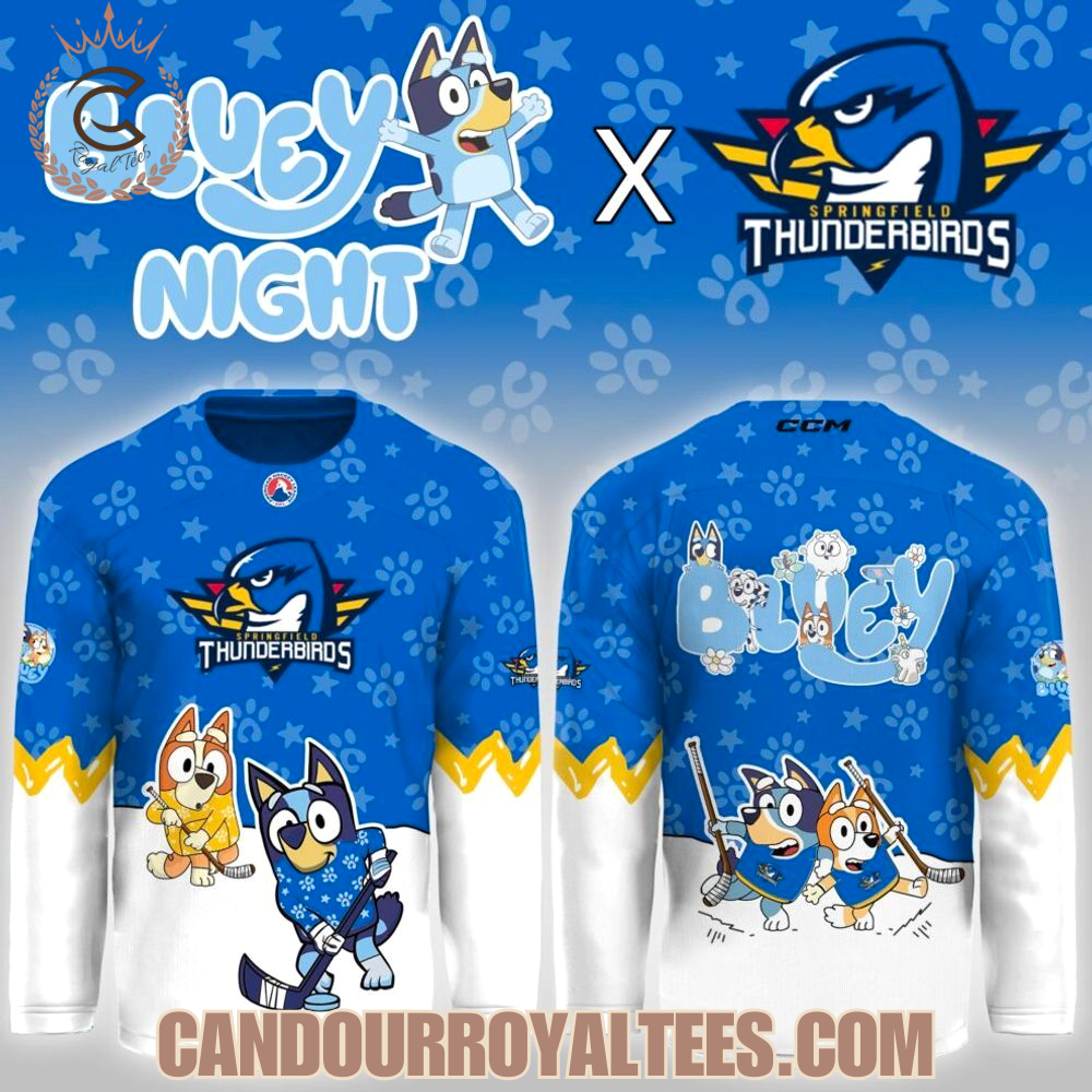 Springfield Thunderbirds Bluey Night Game Hockey Jersey