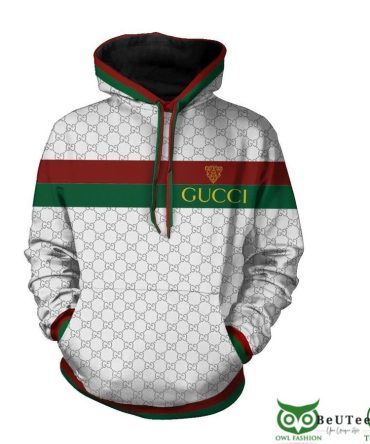 Luxury Gucci Gray Monogram Vintage Web Hoodie