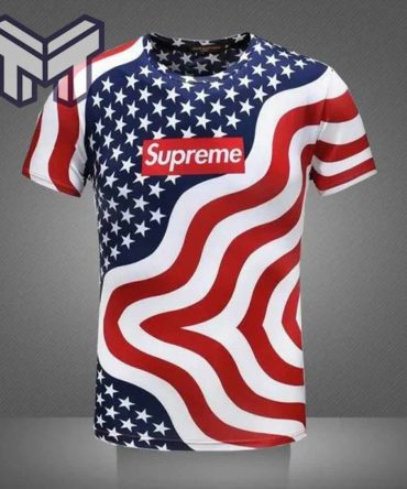 Supreme Us Flag Premium T-Shirt Luxury Brand Outfit For Men Women