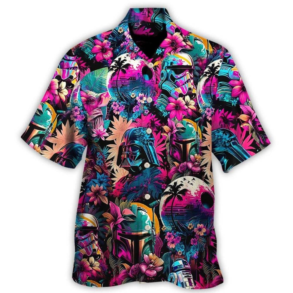 Star Wars Hawaiian, Special Star Wars Synthwave Hawaiian Shirt For Men