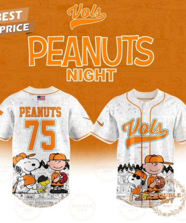 Tennessee Volunteers Ncaa Peanuts Night 75Th Anniversary Baseball Jersey