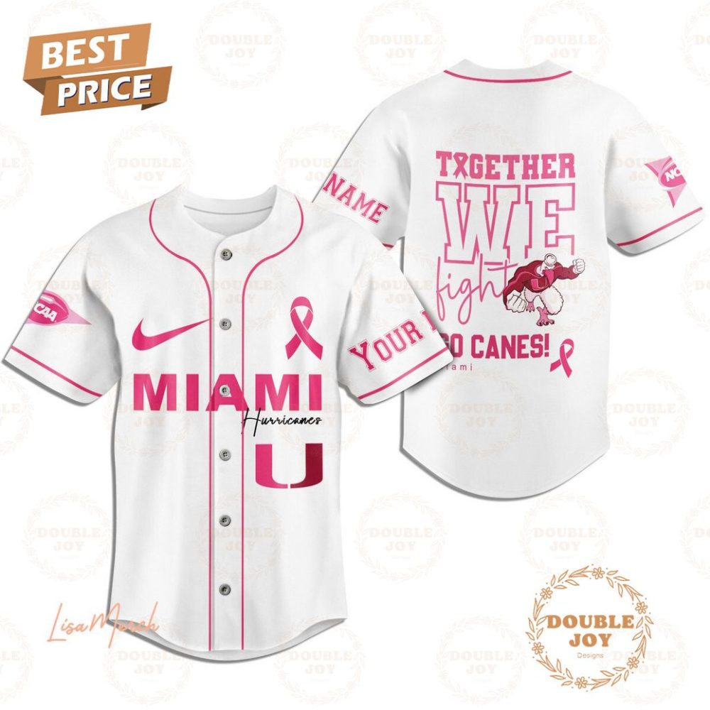 Together We Fight Miami Hurricanes Custom Name Baseball Jersey - Image 2