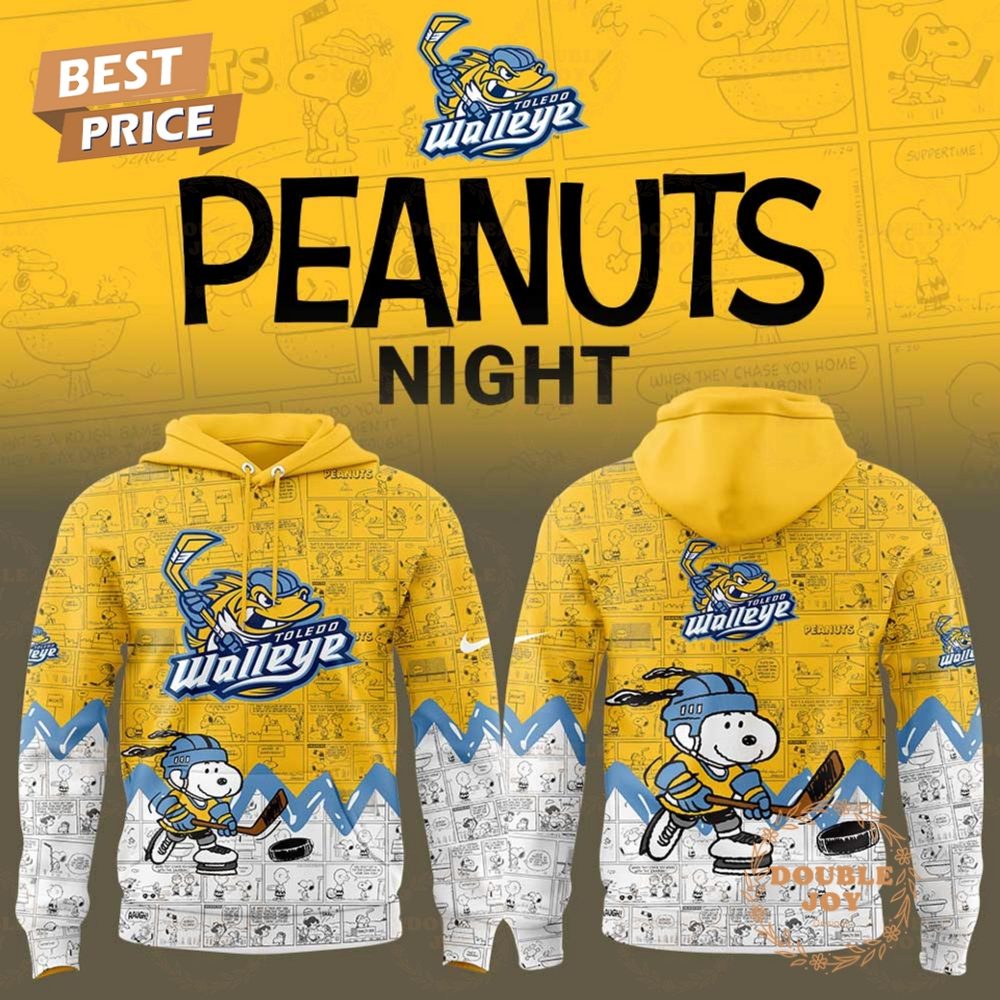 Toledo Walleye Peanuts Night 2025 75Th Anniversary Hoodie