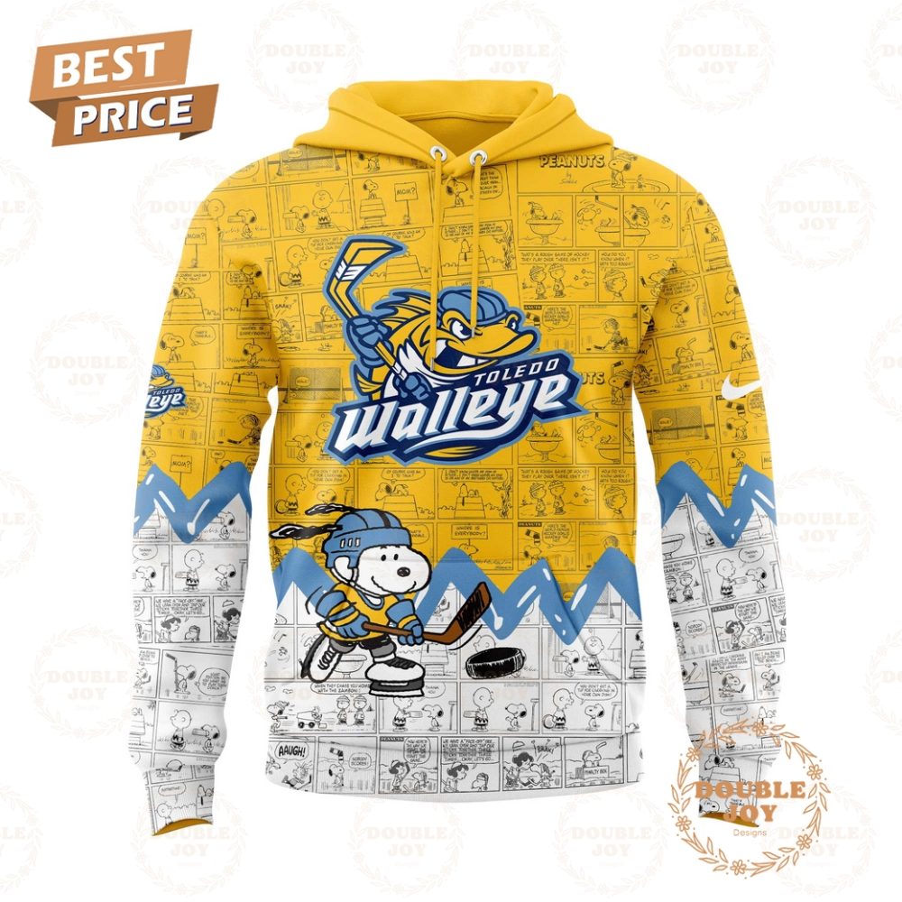 Toledo Walleye Peanuts Night 2025 75Th Anniversary Hoodie - Image 2