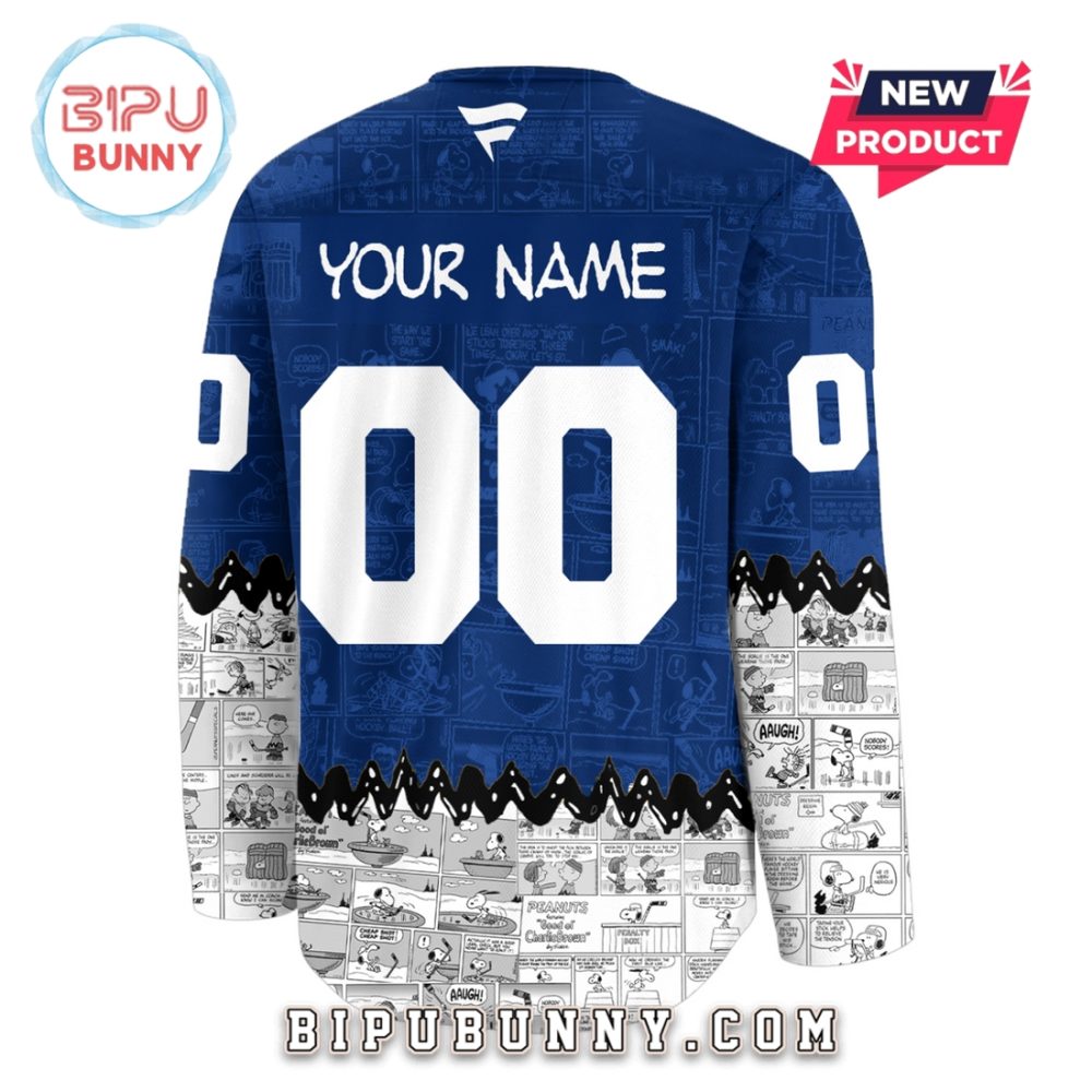 Toronto Maple Leafs Custom Peanuts Snoopy Hockey Jersey - Image 3