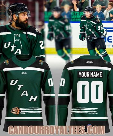 Utah Grizzlies Green Wordmark Hockey Jersey