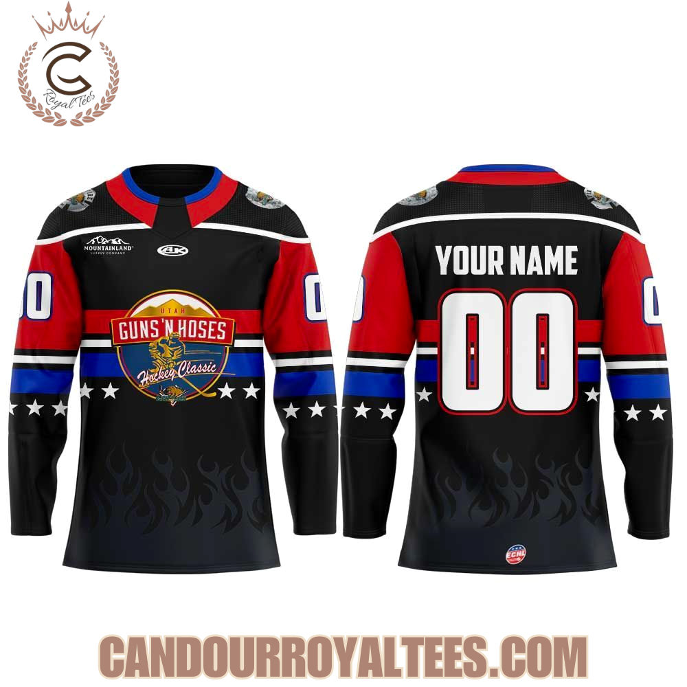 Utah Grizzlies Guns N’ Hoses Hockey Classic Hockey Jersey - Image 2