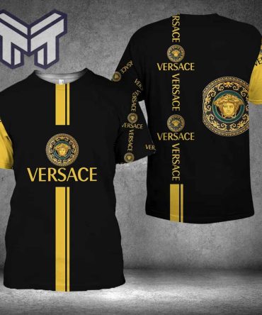 Versace T-Shirt, Versace Medusa Black Luxury Brand Premium T-Shirt Outfit For Men Women