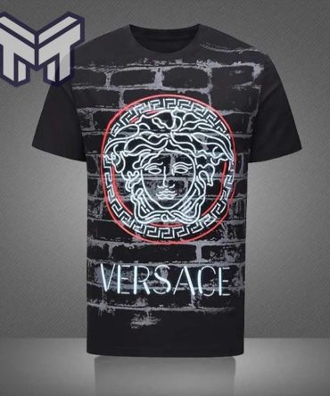 Versace T-Shirt, Versace Medusa Black Wall Luxury Brand Premium T-Shirt Outfit For Men Women