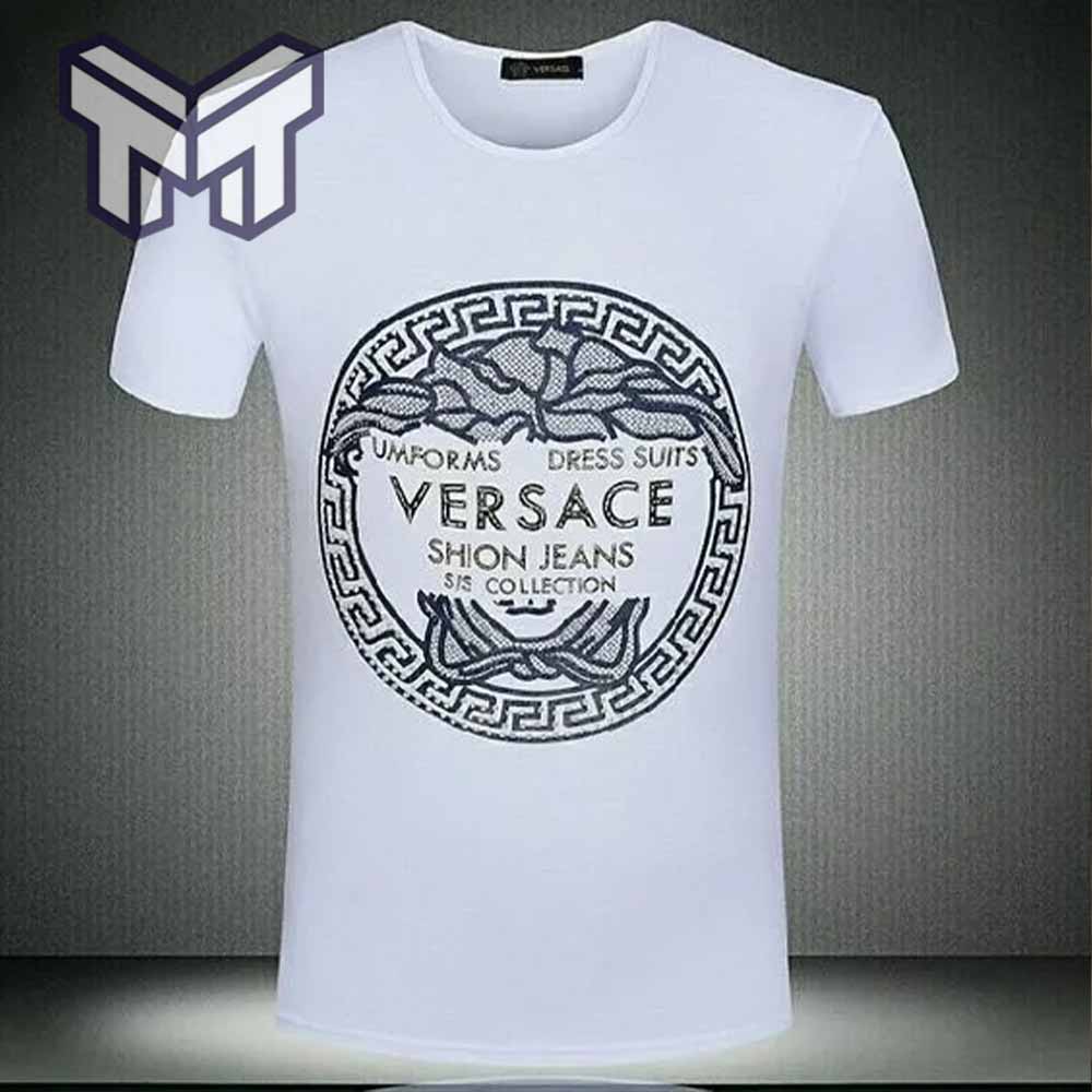 Versace T-Shirt, Versace Medusa White Luxury Brand Premium T-Shirt Outfit For Men Women - Image 2