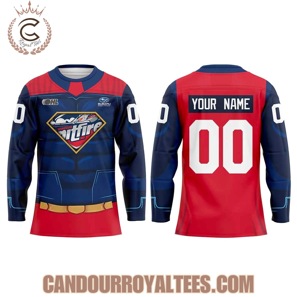 Windsor Spitfires 25-26 Super Hero Night Hockey Jersey - Image 2