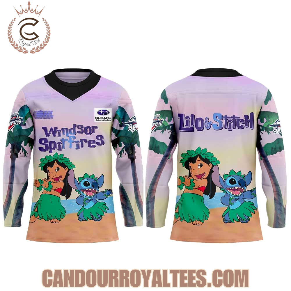Windsor Spitfires Lilo & Stitch Hockey Jersey - Image 2