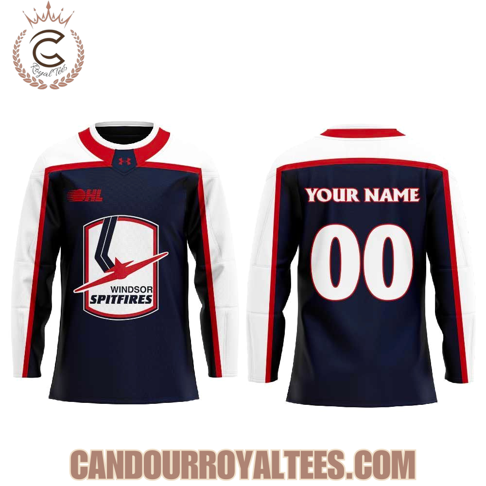 Windsor Spitfires Worn By Legends. A Spitfire Classic Returns Hockey Jersey - Image 2