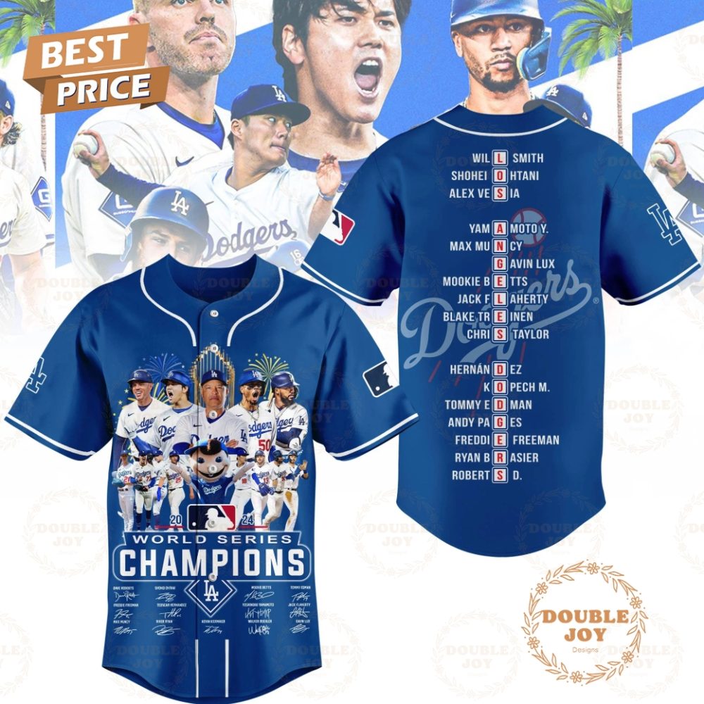 World Series Champions 2024 La Dodgers Baseball Jersey - Blue