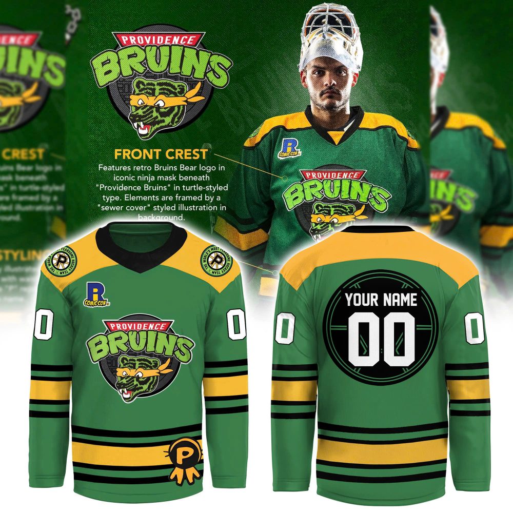 Providence Bruins Turtle Powered Ri Comic Combo Hockey Jersey