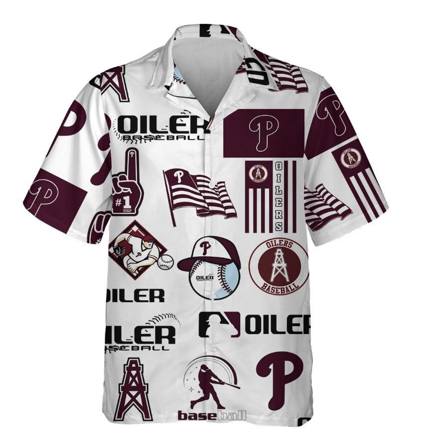 Oiler Baseball Custom Hawaiian Shirt