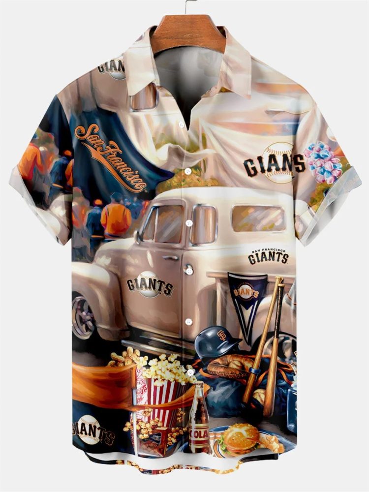 San Francisco Giants Classic Retro Baseball Team Print Hawaiian Shirt