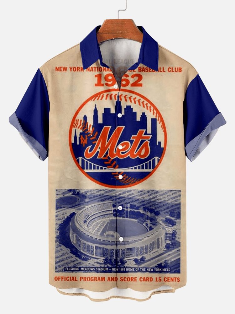 New York Mets Comfortable Baseball Vintage Journal Print Hawaiian Shirt