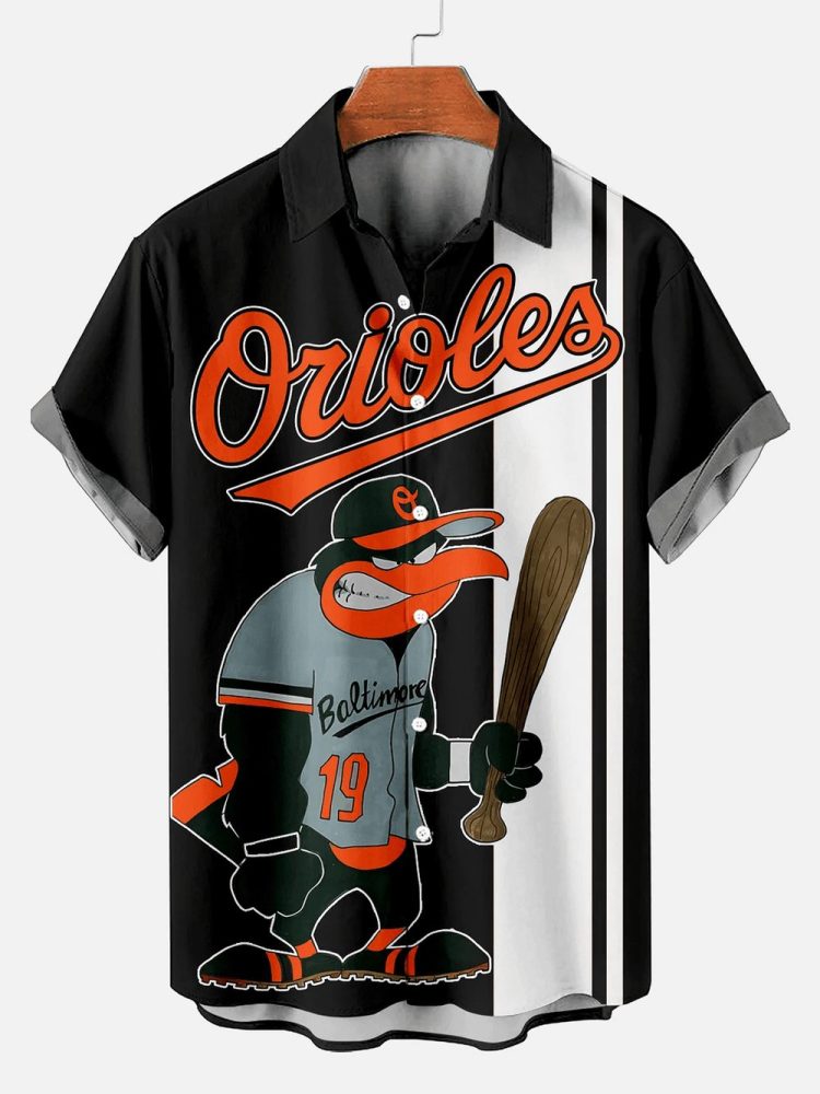 Baltimore Orioles Classic Baseball Fun Print Hawaiian Shirt