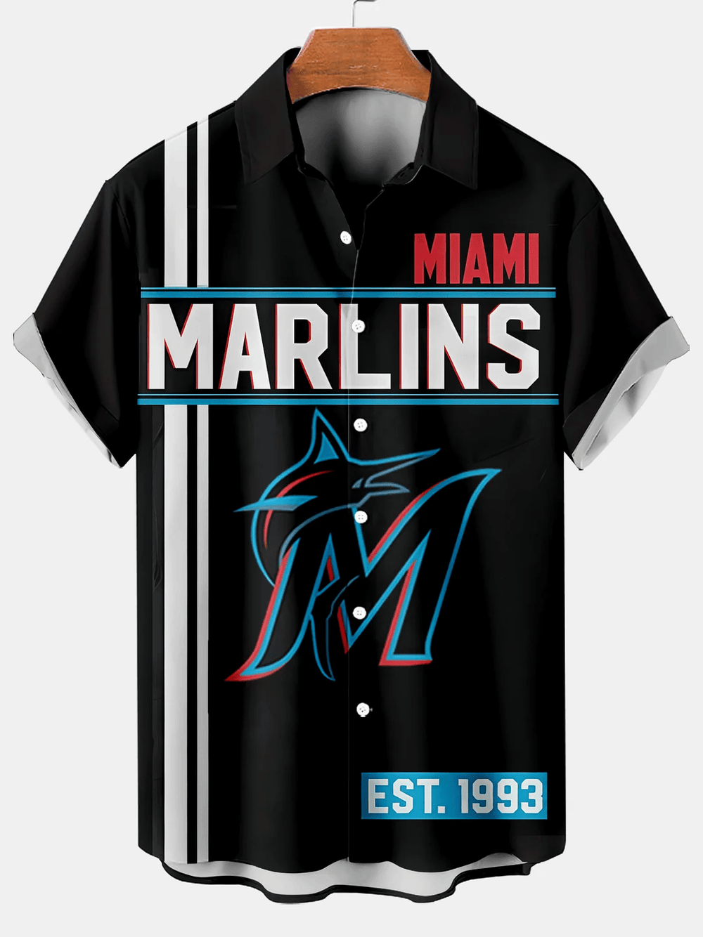 Miami Marlins Classic Retro Baseball Team Print Hawaiian Shirt